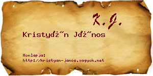 Kristyán János névjegykártya